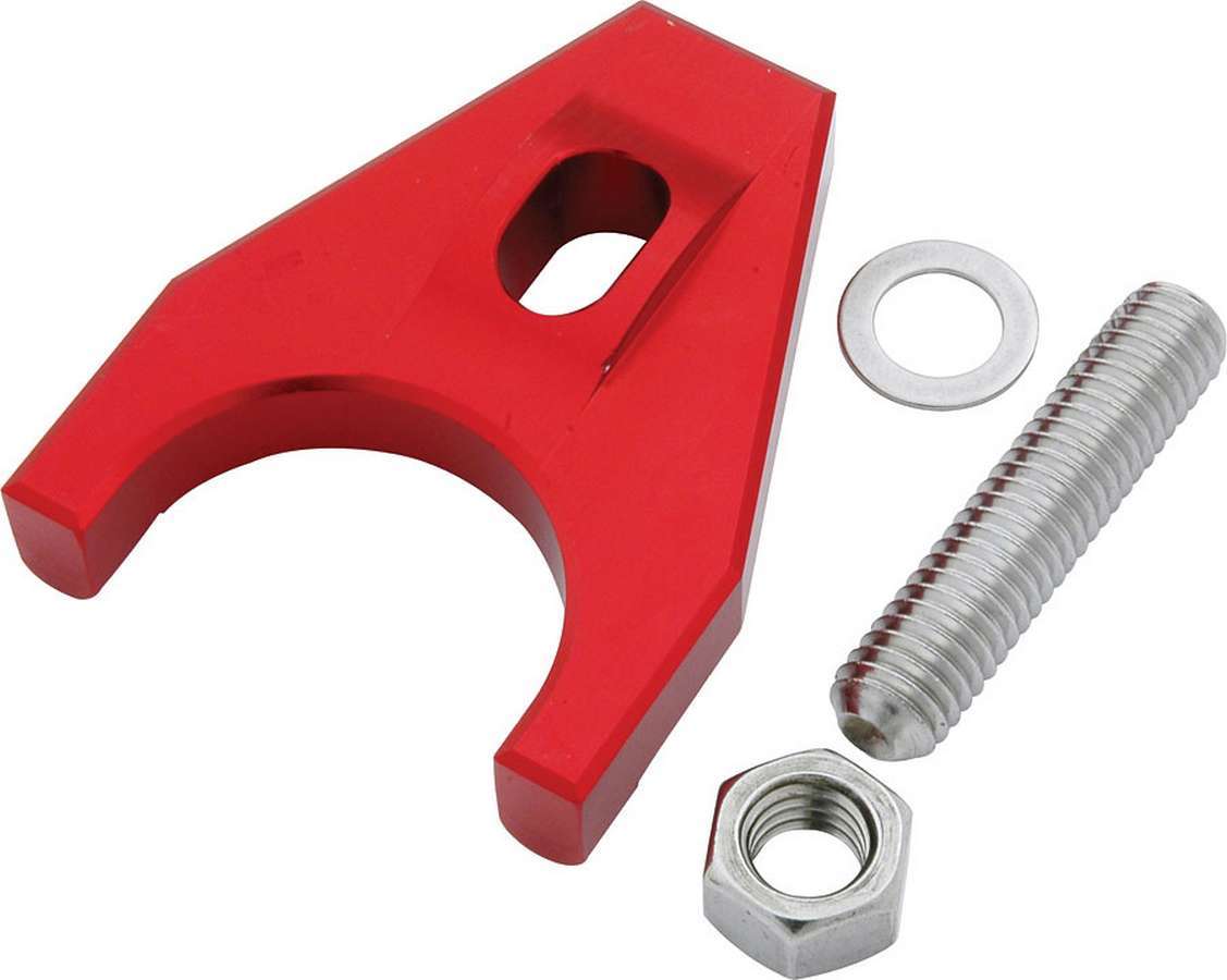 Allstar Performance 27504 Distributor Hold Down, Stud Mounted, Hardware Included, Aluminum, Red Anodized, Chevy V8, Each