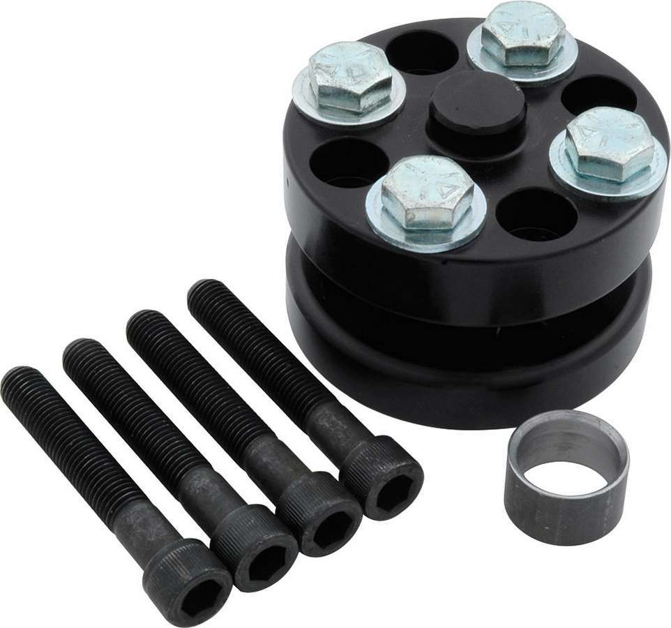 Allstar Performance 30184 Fan Spacer, 1-1/2 in Thick, Bushing / Hardware Included, Aluminum, Black Anodized, Chevy V8 / Ford V8, Each