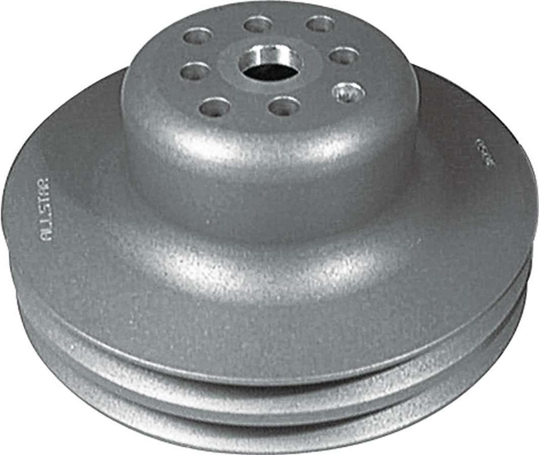 Water Pump Pulley - V-Belt - 2 Groove - 6.625 in Diameter - Aluminum - Natural - Short Water Pump - Small Block Chevy - Each