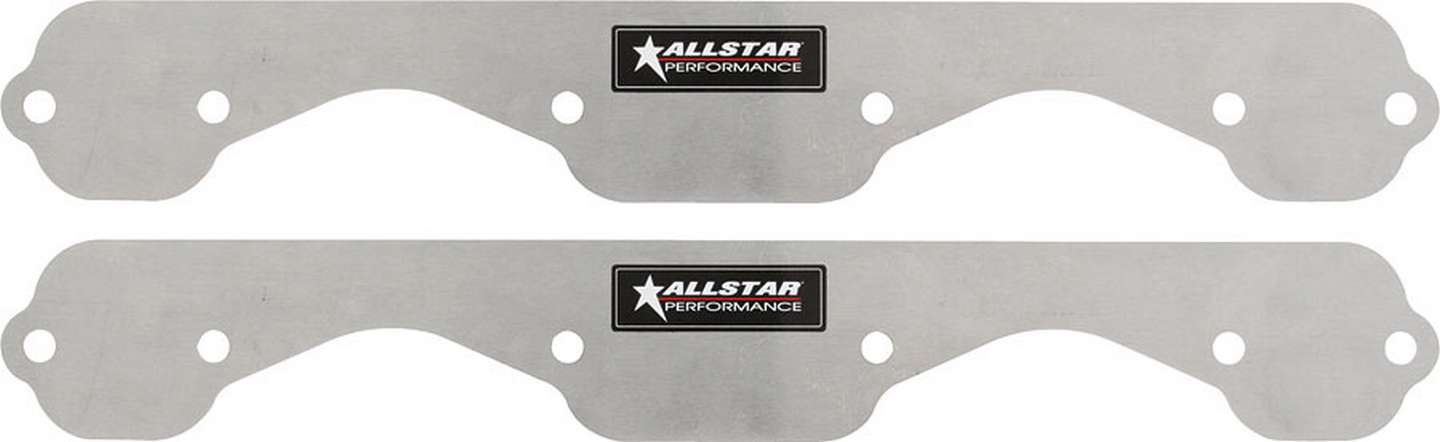 Allstar Performance 34212 Exhaust Port Blockoff, 1-Piece, Aluminum, Natural, Small Block Chevy, Pair