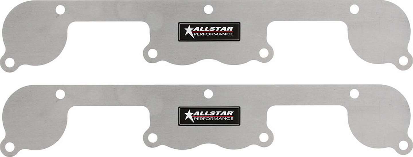 Allstar Performance 34214 Exhaust Port Blockoff, 1-Piece, Aluminum, Natural, Spread Port Heads, Small Block Chevy, Pair