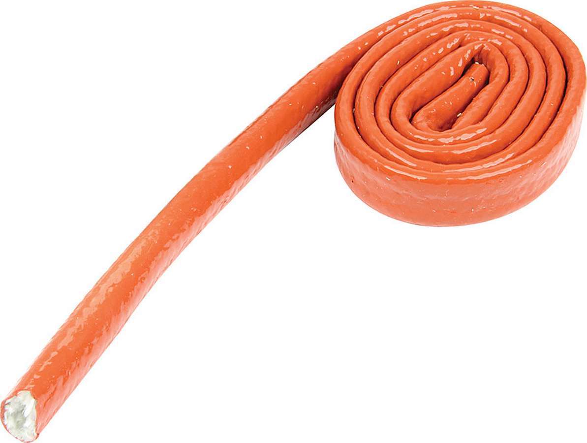 Allstar Performance 34280 Hose and Wire Sleeve, 1/4 in ID, 3 ft, Silicone / Fiberglass, Orange, Each
