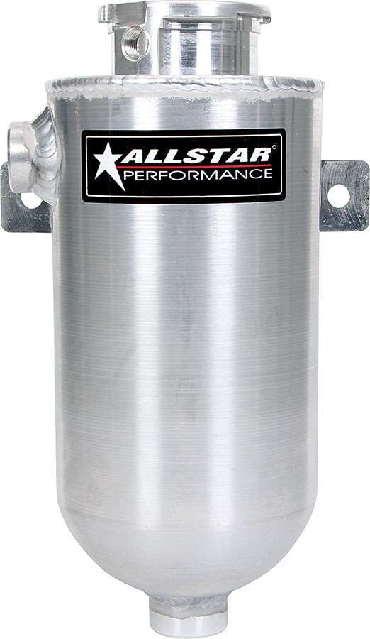 Allstar Performance 36115 Recovery Tank, 1 qt, 1/2 in NPT Inlet, 3/8 in NPT Outlet, Filler Neck, Aluminum, Natural, Each