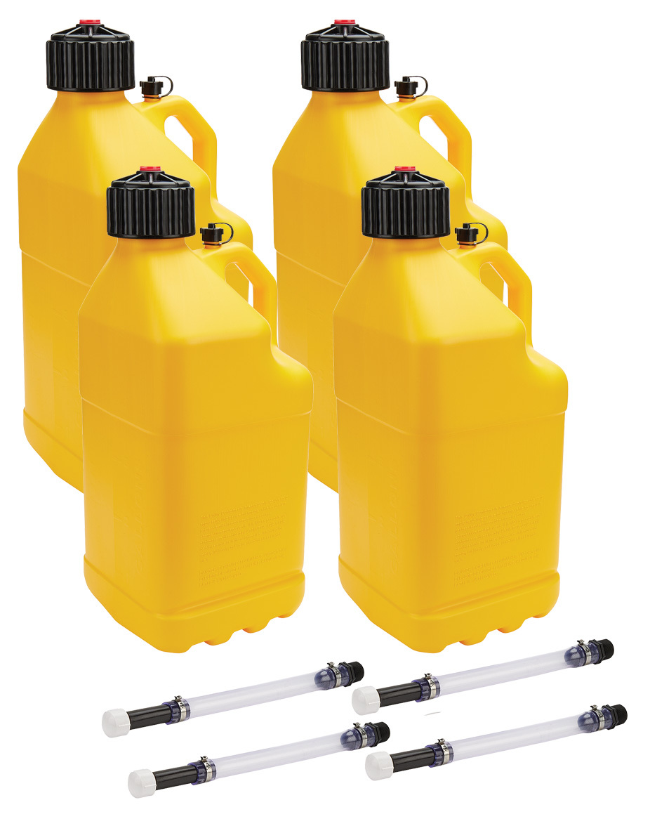 ALLSTAR PERFORMANCEUtility Jug 5 Gal w/ Filler Hose Yellow 4pk