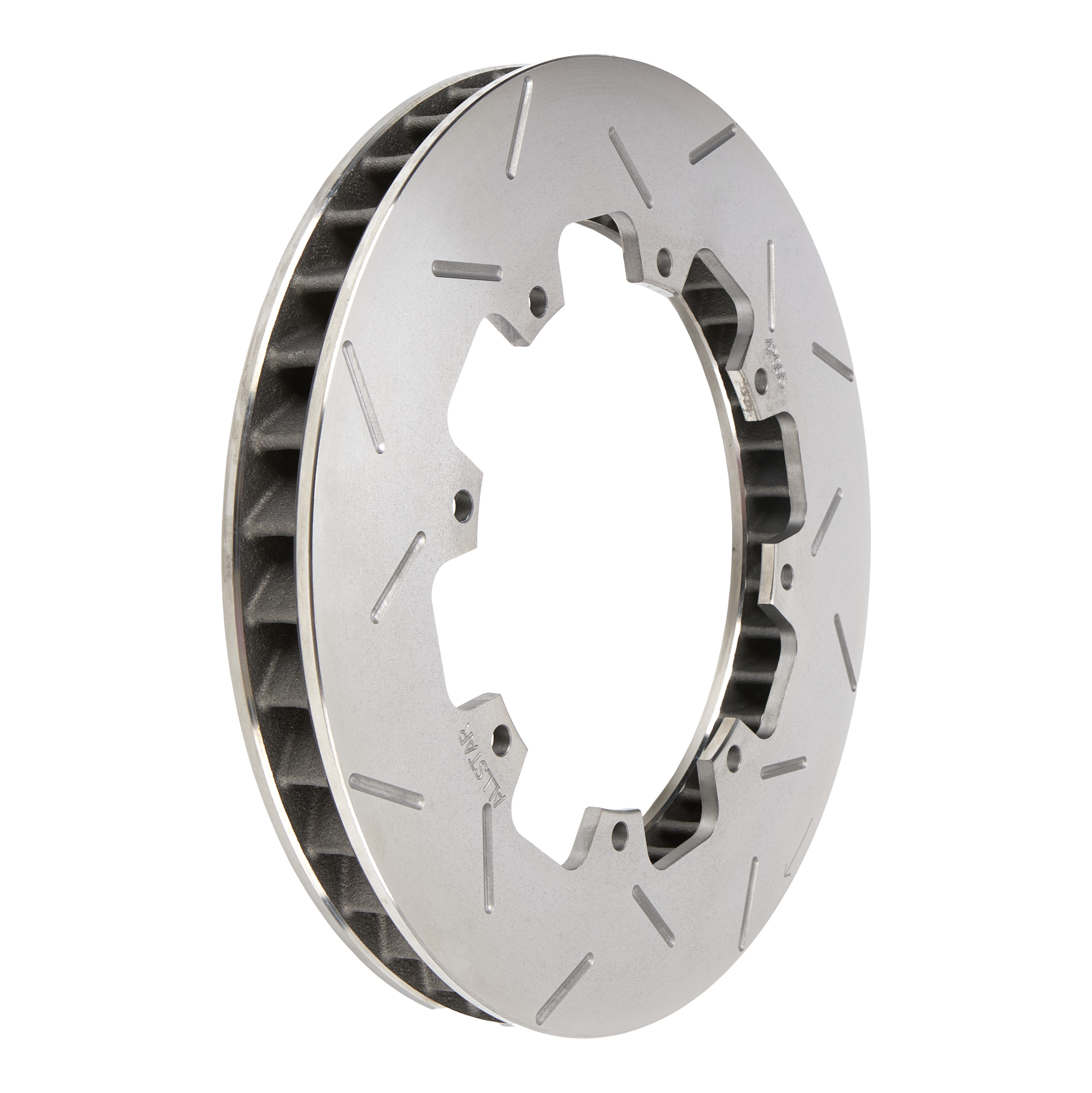 Allstar Performance 42005 Brake Rotor, 40 Vane, Passenger Side, Directional / Slotted, 11.750 in OD, 1.250 in Thick, 8 x 7.000 in Bolt Pattern, Iron, Natural, Each