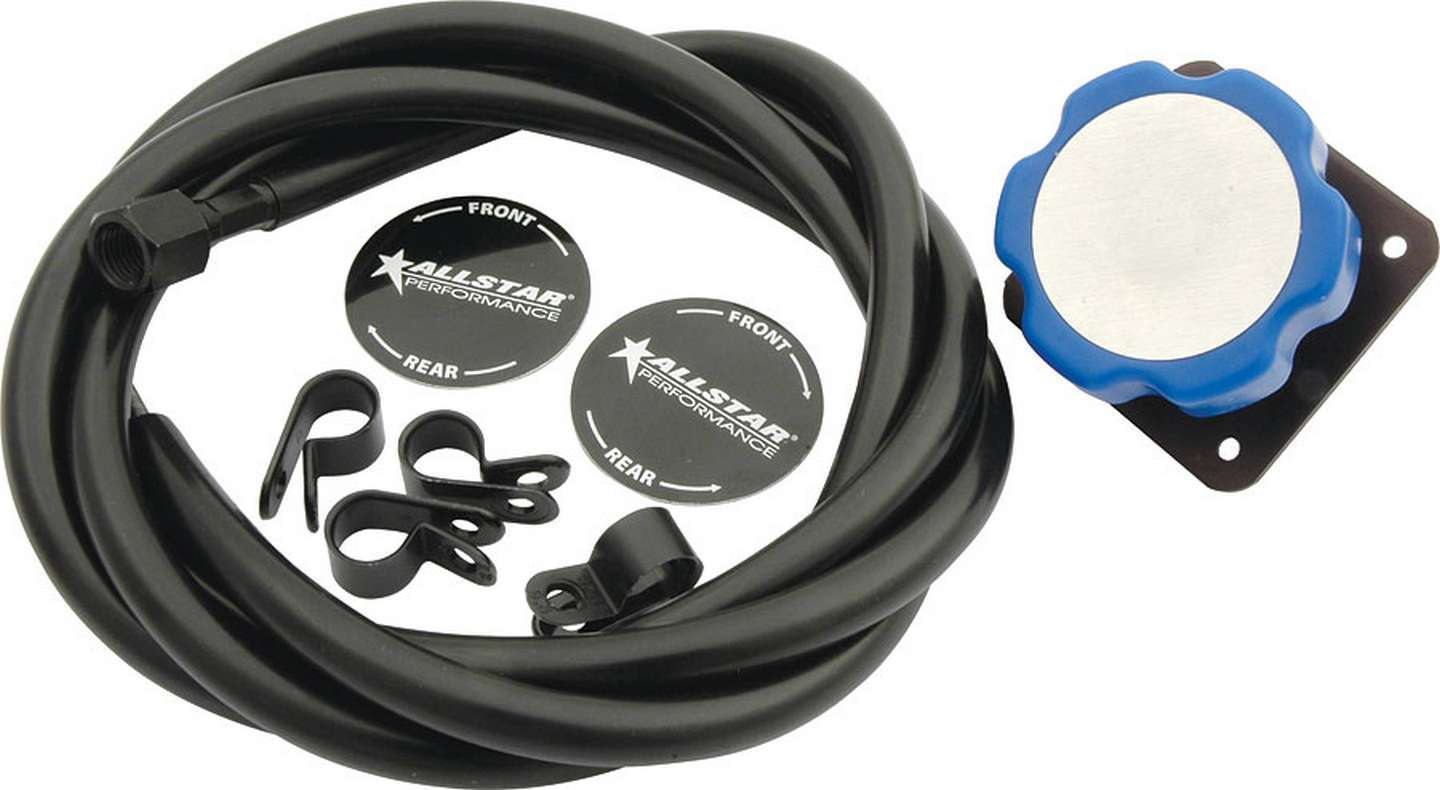 Allstar Performance 42072 Brake Bias Adjuster, Remote, 3/8-24 in Thread, 5 ft Cable / Housing, Panel Mount, Knob Adjuster, Kit