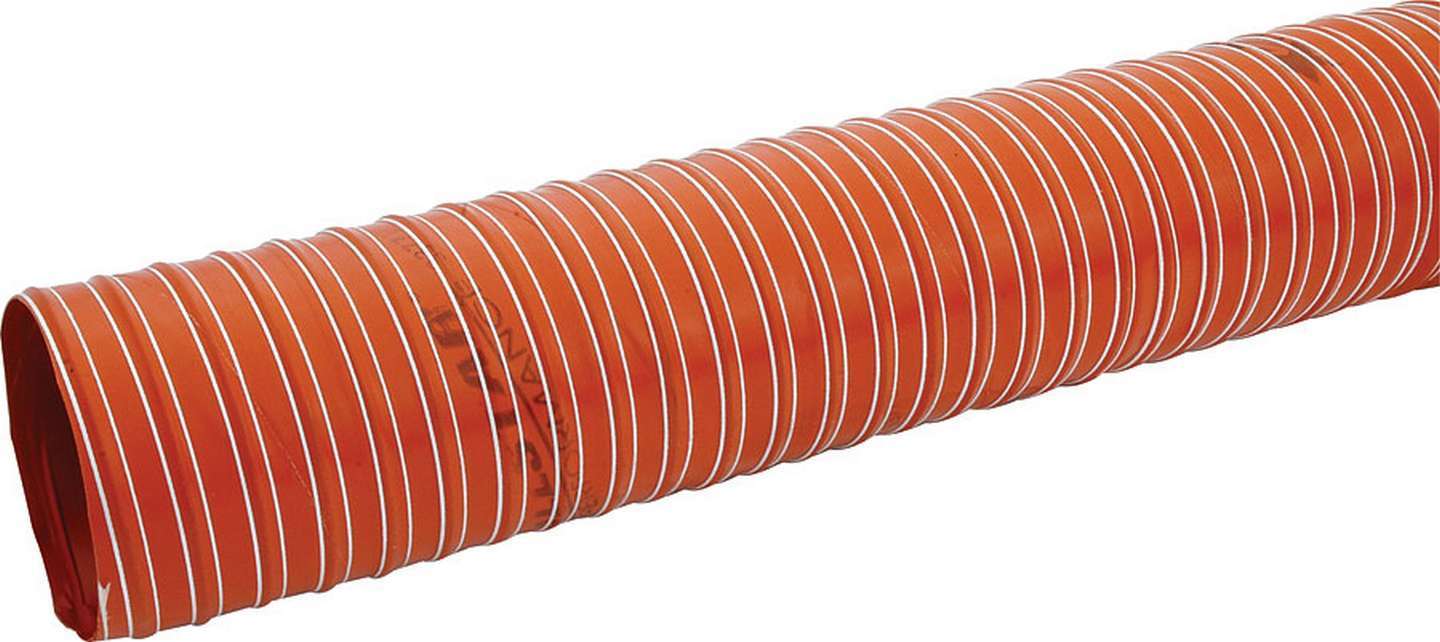 Air or Brake Duct Hose - 4 in Diameter - 10 ft - Silicone Rubber Coated Fiberglass Fabric - Orange - Each