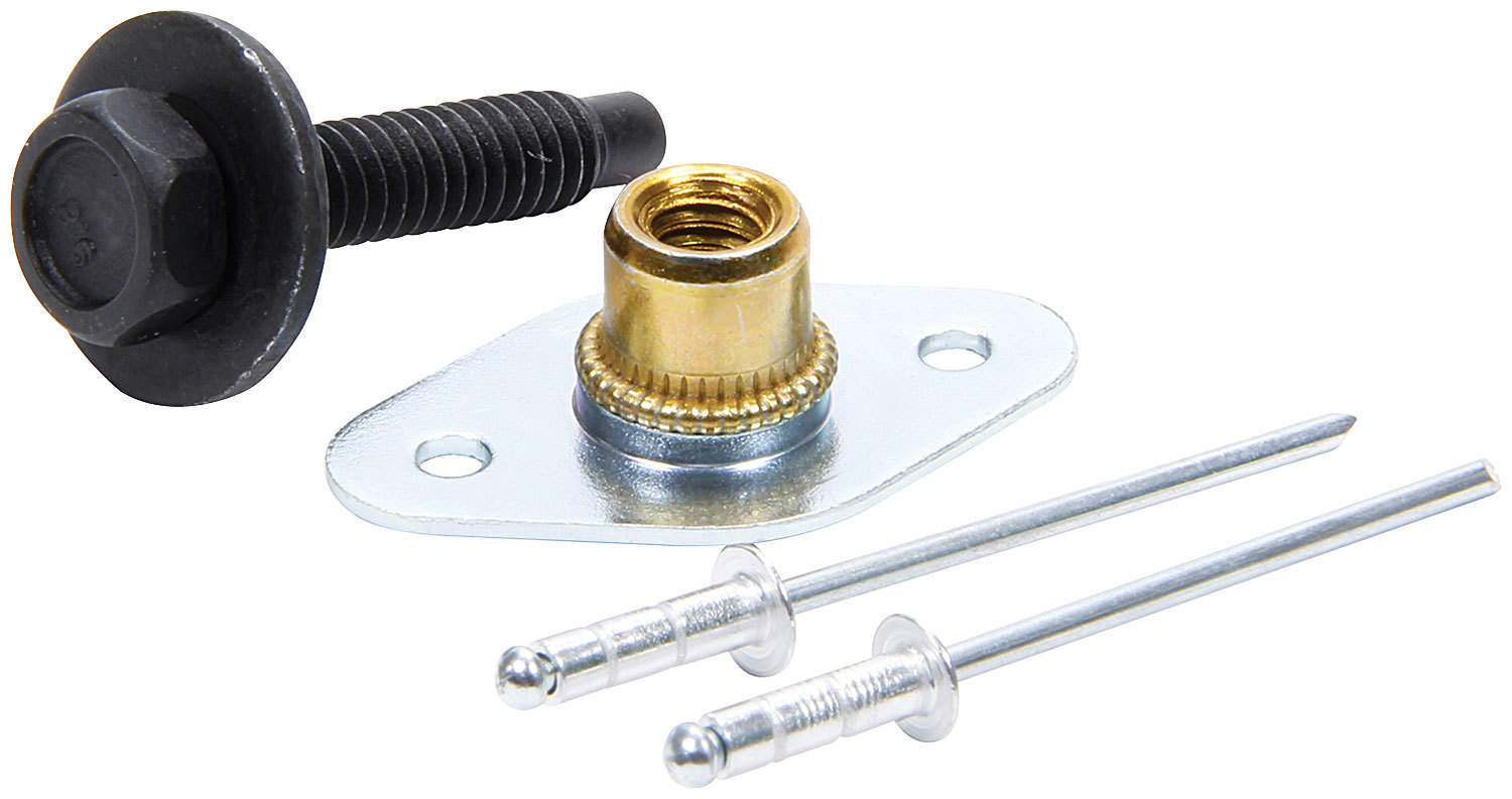 Allstar Performance 44225-24 Mud Cover Installation Kit, Screw-In Inserts / Rivets Included, 1 in Spring, Set of 24