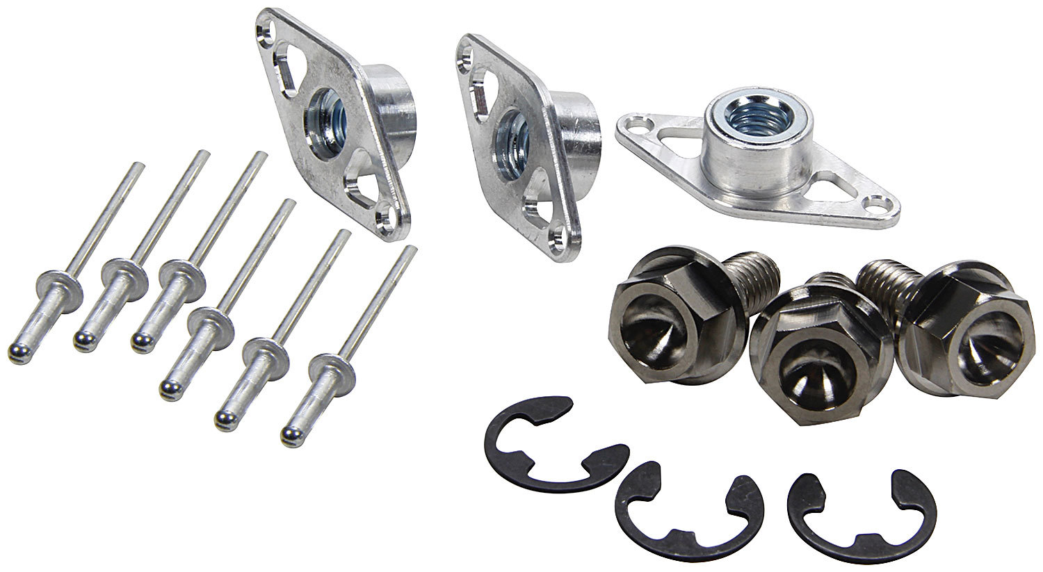 Allstar Performance 44266 Mud Cover Installation Kit, Screw-In Inserts / Rivets Included, 1-3/8 in Spring, Titanium, Kit