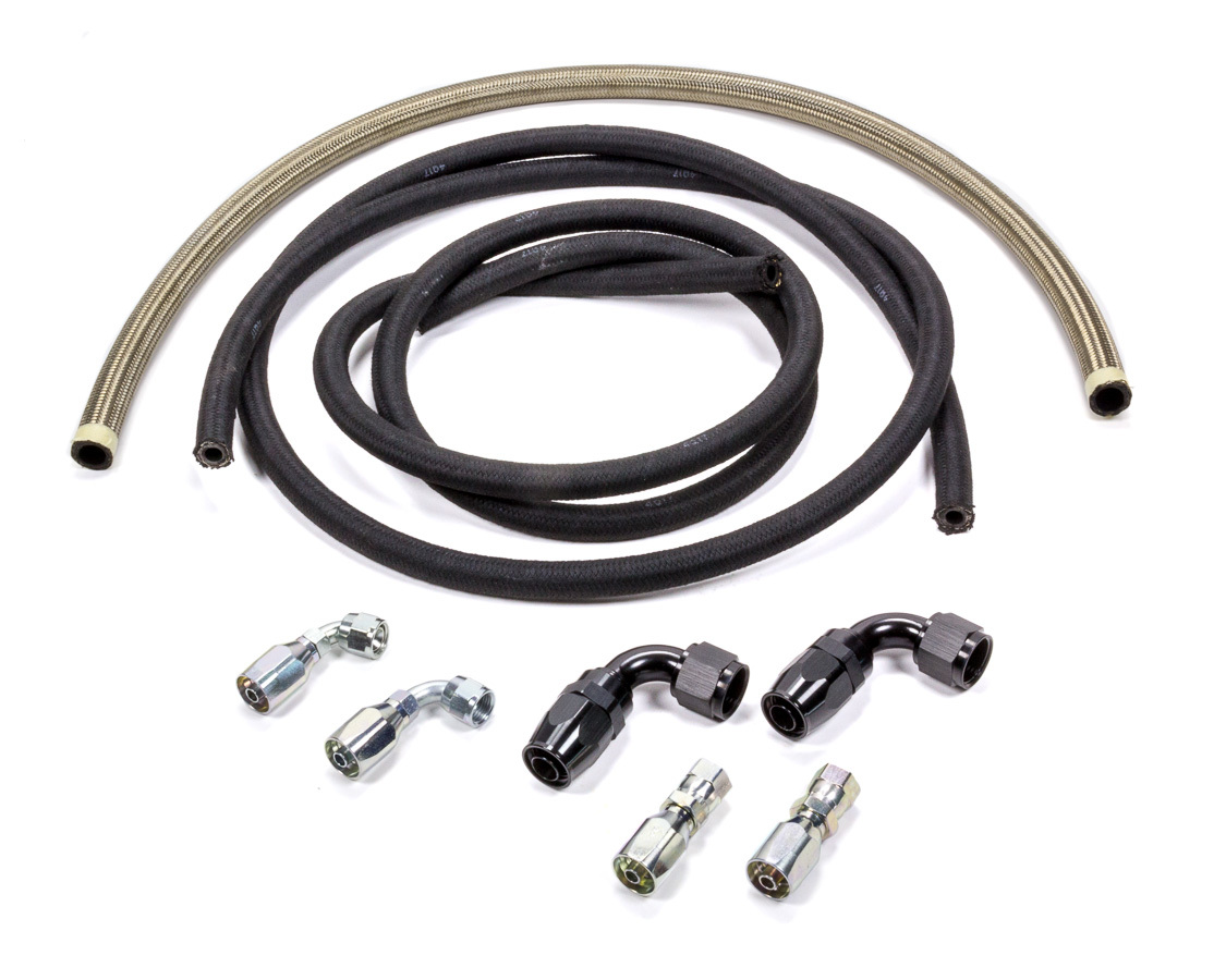 Allstar Performance 48201 Power Steering Hose Kit, Hose Ends, Bell Housing Mounted Pump, Rack and Pinion, Kit