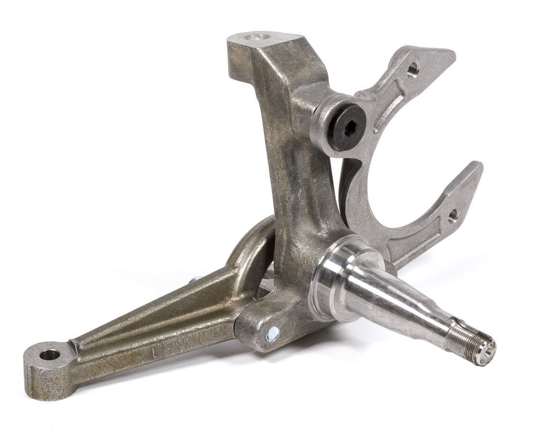 Allstar Performance 55976 Spindle, Stock Pin Height, Driver Side, Steering Arm / Caliper Bracket Included, Forged Steel, Natural, GM Metric, Each