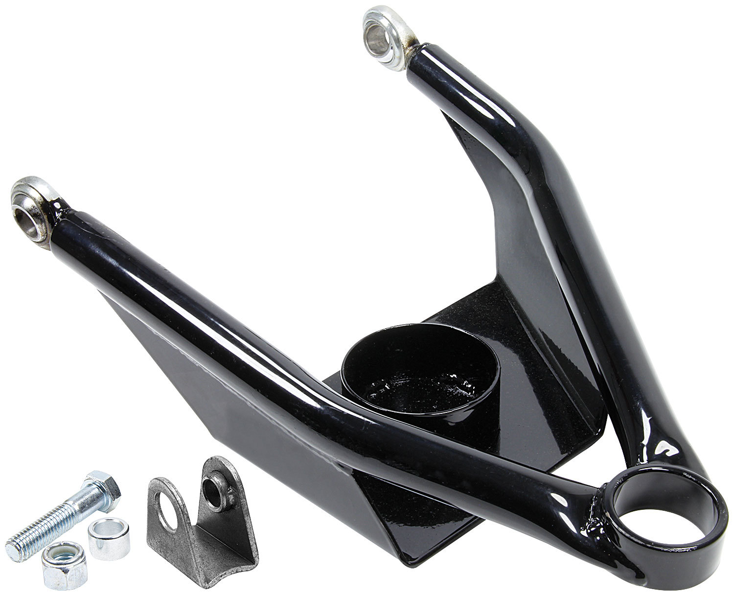 Allstar Performance 56324 Control Arm, Tubular, Round Tube, 3/4 in Rod End, Driver Side, Lower, Press-In Ball Joint, Steel, Black Powder Coat, GM X-Body 1968-74, Each