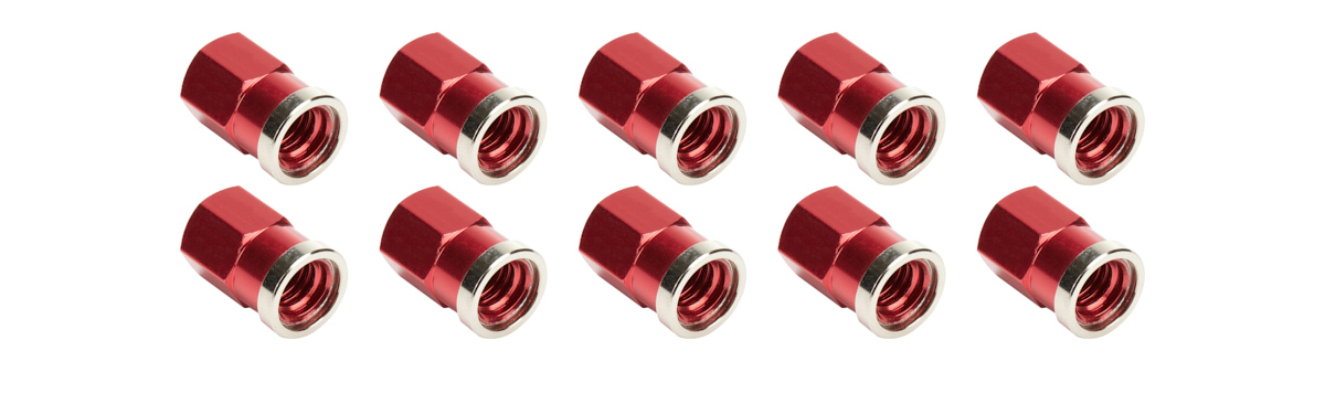 Allstar Performance 72059 Nut, 3/8-16 in Thread, Short, Aluminum, Red Anodized, Quick Change Gear Covers, Set of 10