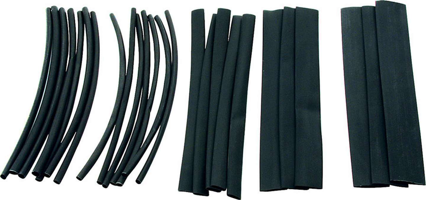Allstar Performance 76160 Shrink Sleeve Tubing, Plastic, Black, 1/8 to 1/2 in, Black, Kit