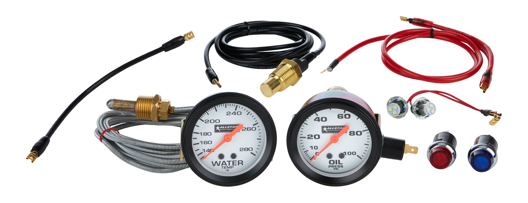 ALLSTAR PERFORMANCE — ALLSTAR PERFORMANCE 2 Gauge Kit OP/WT NO PLATE
