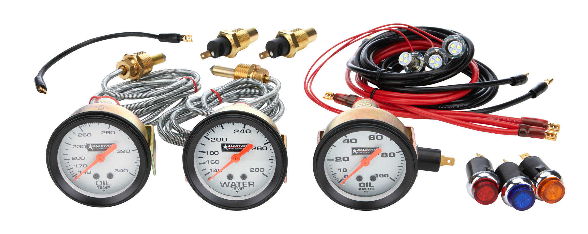 ALLSTAR PERFORMANCE — ALLSTAR PERFORMANCE 3 Gauge Kit OP/WT/OT NO PLATE