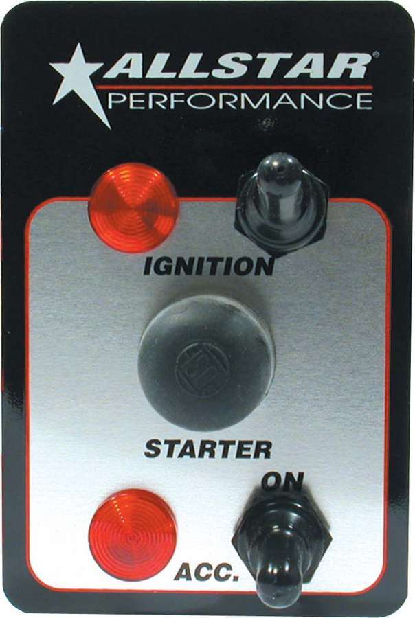 Allstar Performance 80146 Switch Panel, Dash Mount, 3 x 4-1/2 in, 2 Toggles / 1 Momentary Button, Indicator Lights, Kit