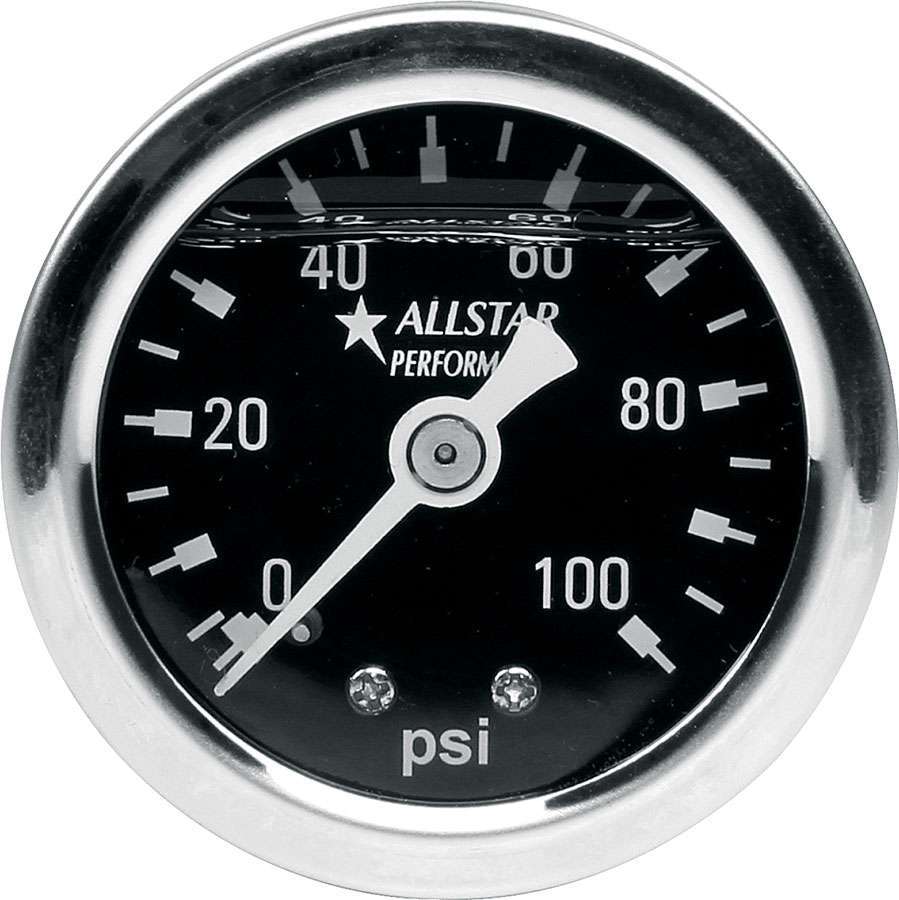 ALLSTAR PERFORMANCE — ALLSTAR PERFORMANCE 1.5in Gauge 0-100 PSI Liquid Filled