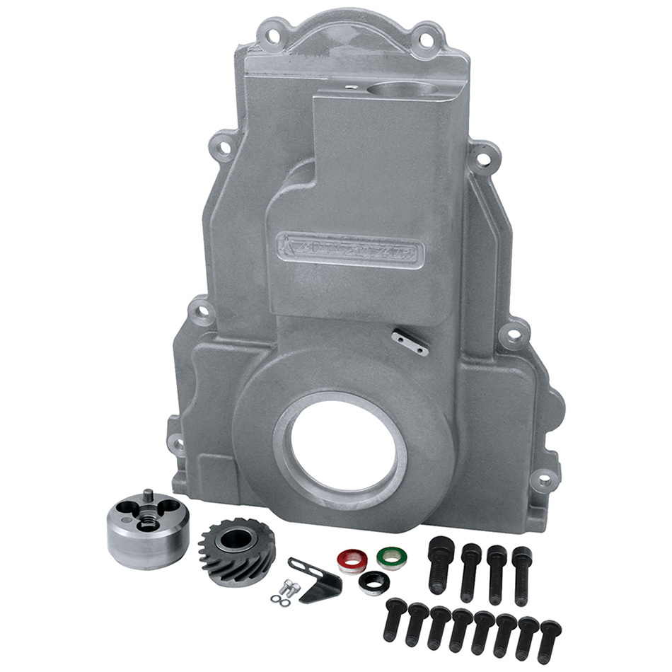 Allstar Performance 90090 Timing Cover, Conversion, 1-Piece, Aluminum, Natural, Small Block Ford Distributor, GM LS-Series, Kit