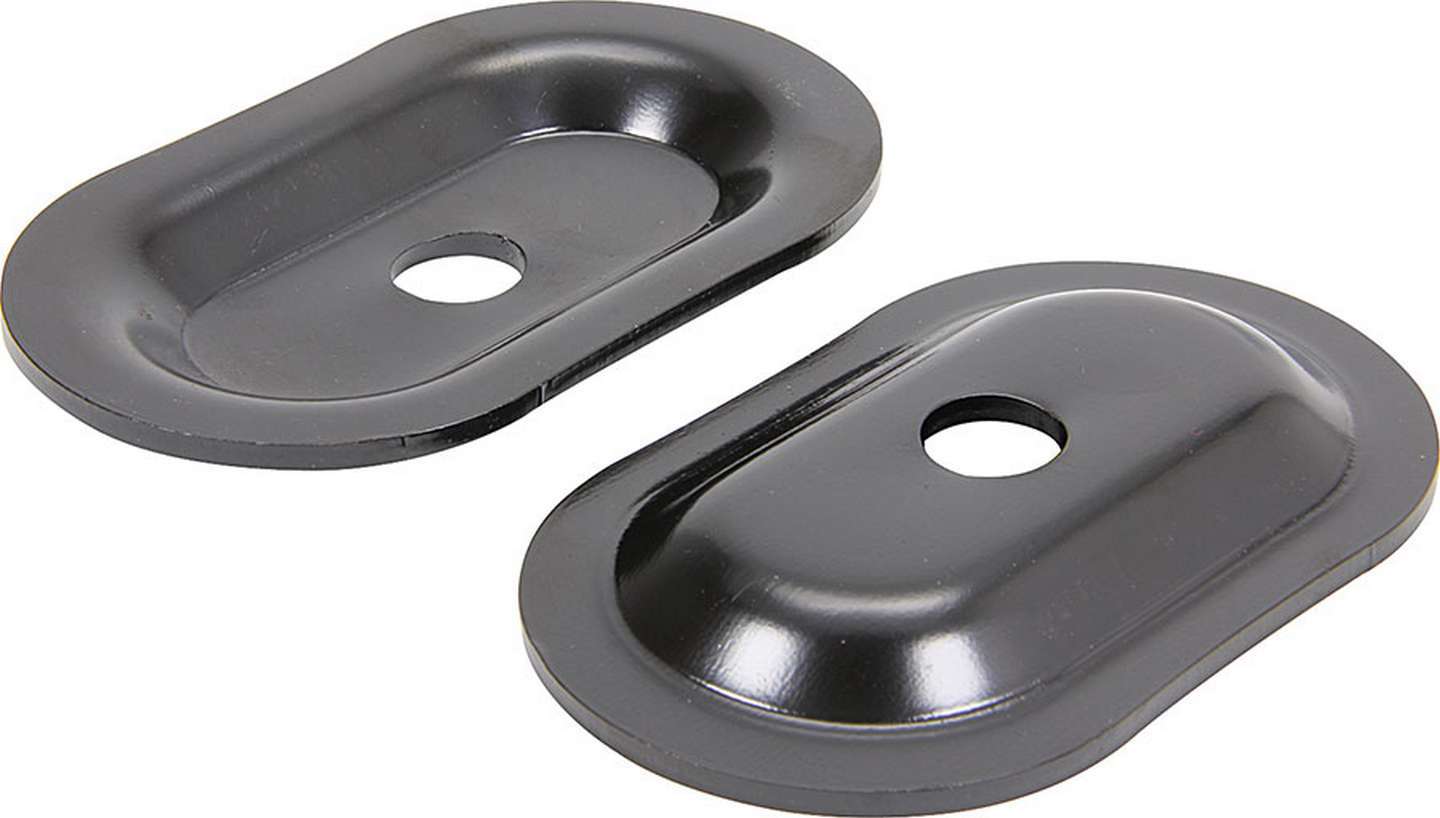 Allstar Performance 98120 Seat Belt Anchor, 4-1/4 x 2-1/2 in, 9/16 in Seat Belt Mounting Hole, Steel, Black Paint, Pair