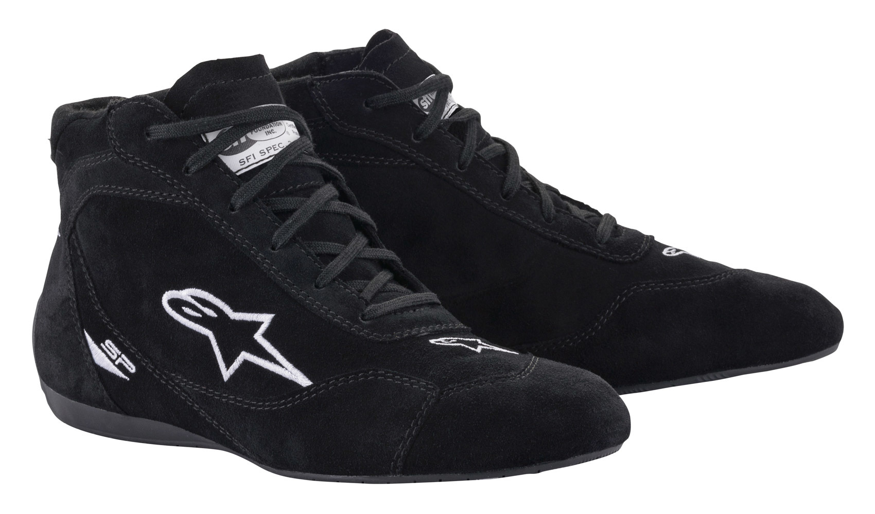 Driving Shoe - SP V2 - Mid-Top - SFI 3.3/5 - Suede Outer - Fire Retardant Fabric Inner - Black - Size 10 - Pair