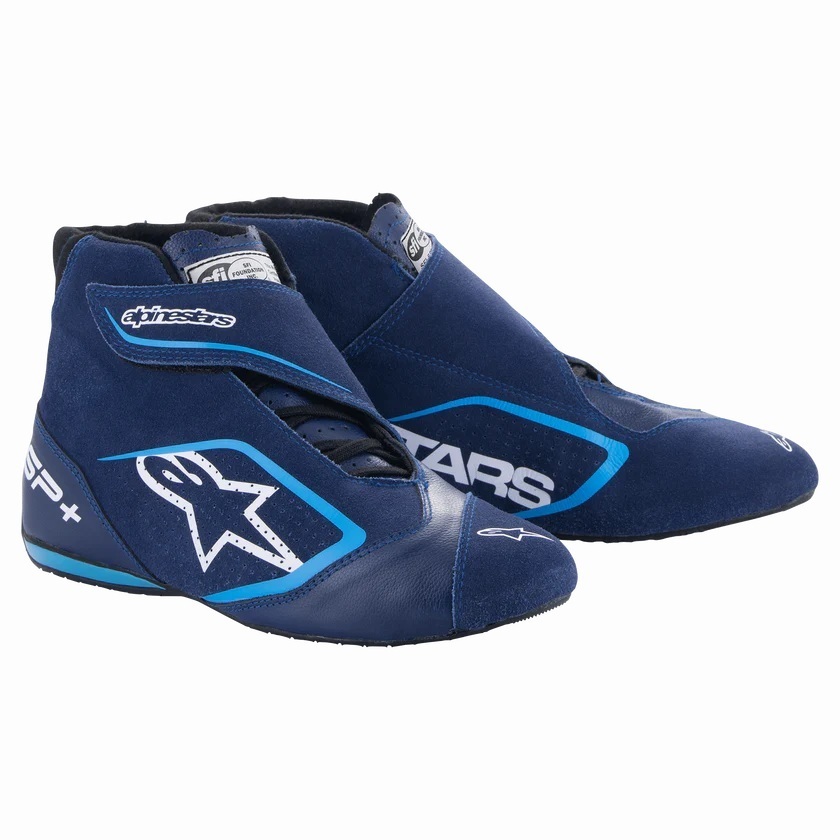 Driving Shoe - SP+ - High-Top - FIA Approved - Suede Leather Outer - Nomex Inner - Blue - Size 11 - Pair