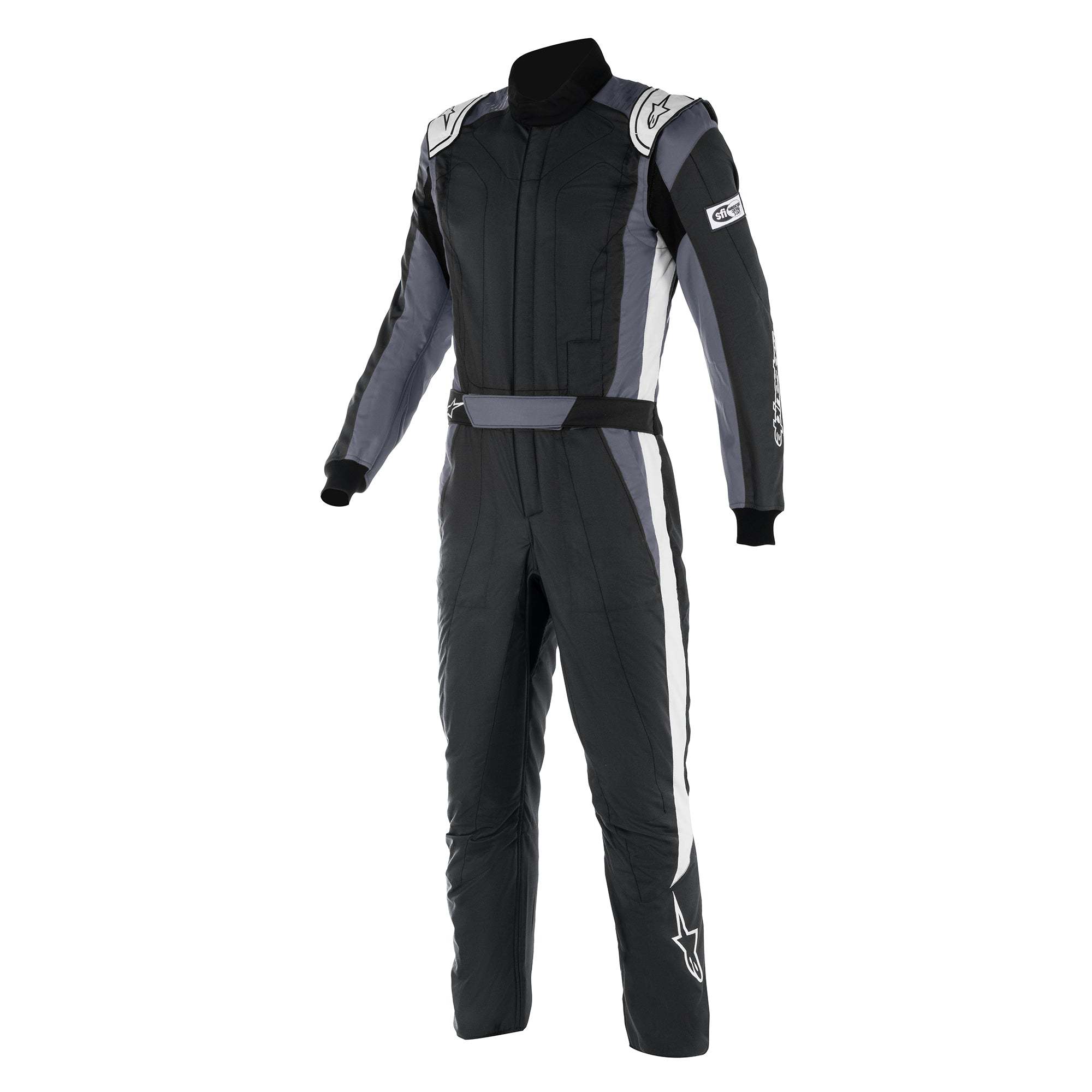 Driving Suit - GP Pro Comp V2 - 1-Piece - SFI 3.4A/5 - Boot-Cut - Multi-Layer - Aramid - Black / White - Size 62 - X-Large / 2X-Large - Each