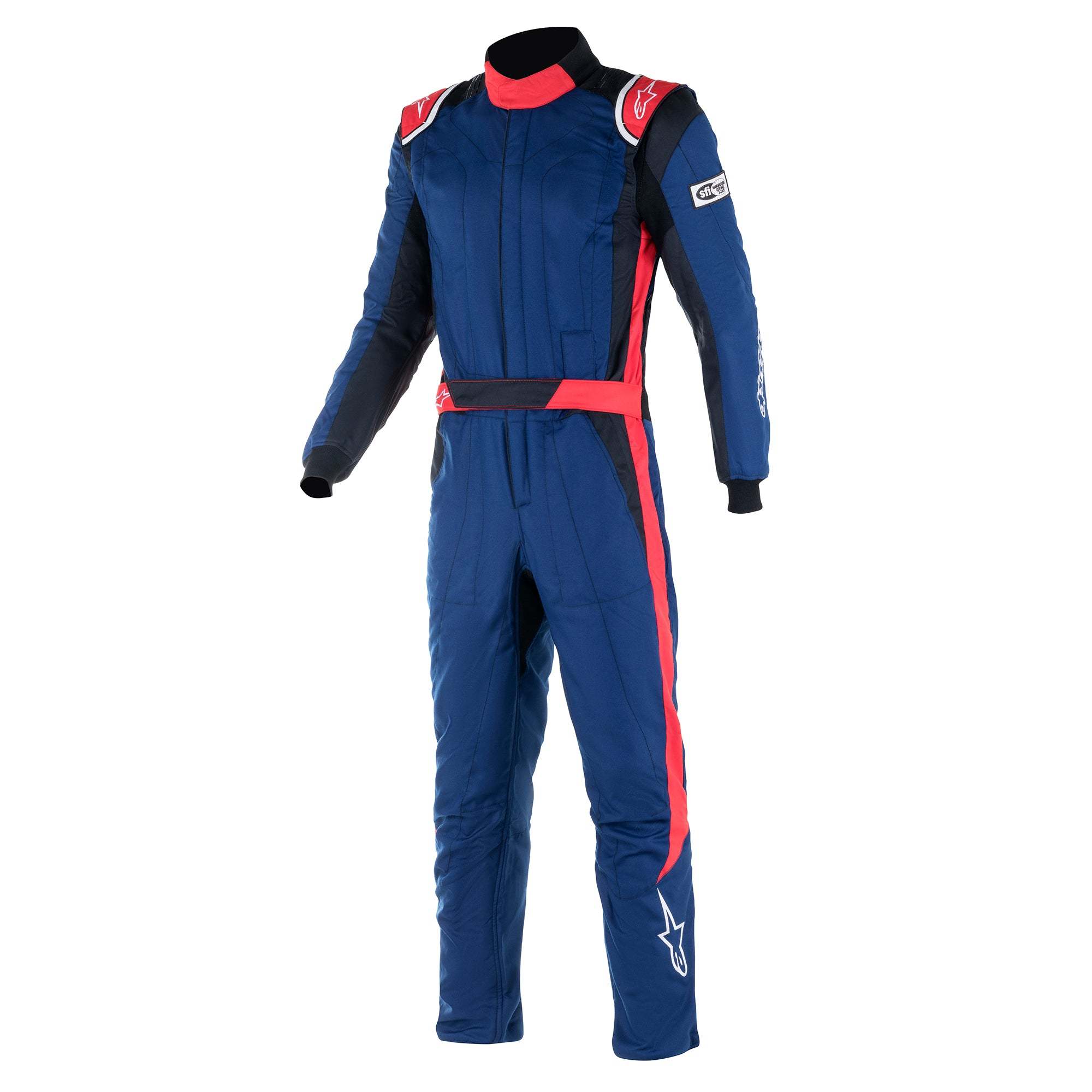 Alpinestars 3352122-7130-60 Driving Suit, GP Pro Comp V2, 1-Piece, SFI 3-4 A/5, Boot-Cut, Dual Layer, Fire Retardant Fabric, Blue / Red, Size 60, X-Large, Each