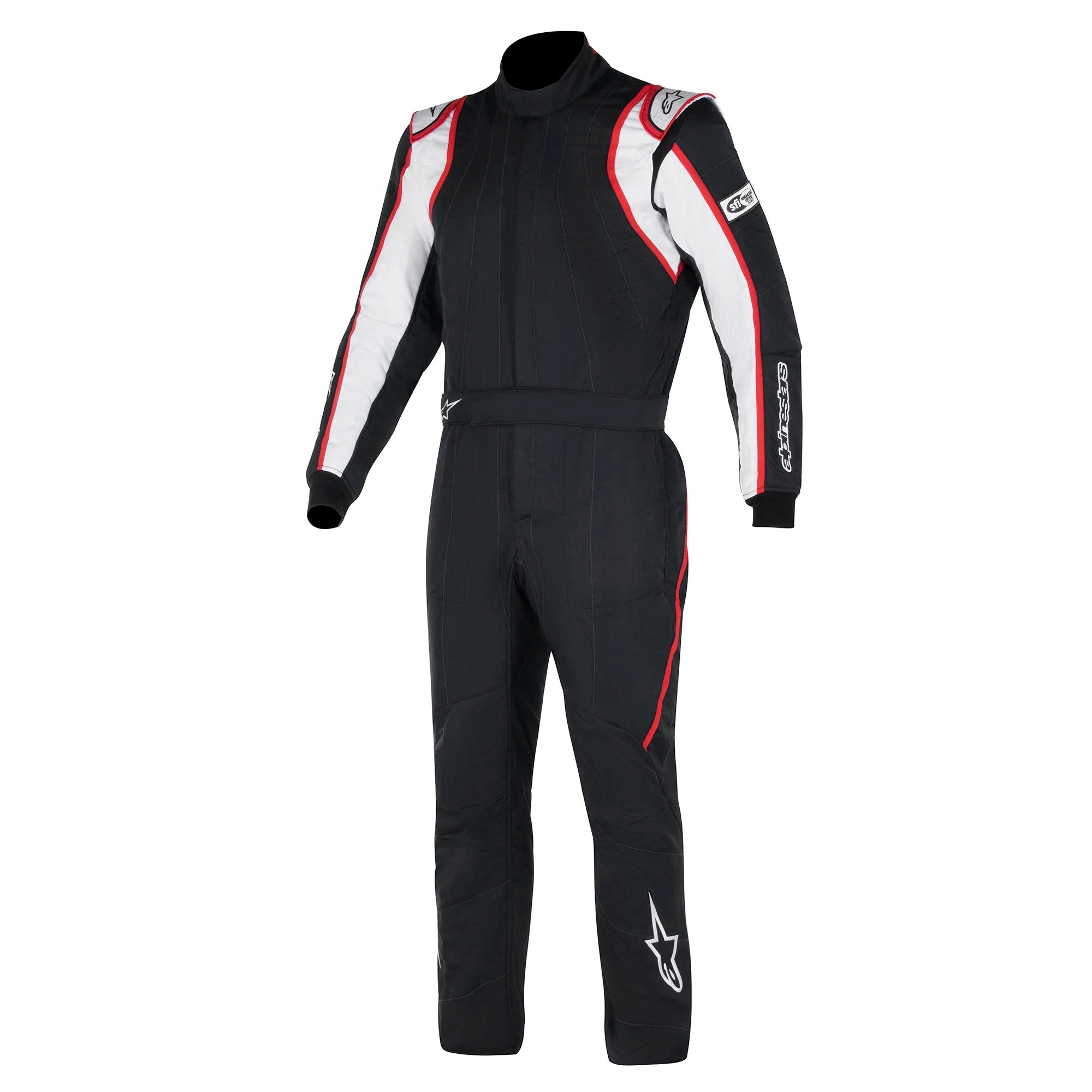 Alpinestars 3355121-123-64 Driving Suit, GP Race V2, 1-Piece, FIA Approved, Triple Layer, Fire Retardant Fabric, Black / Red, Size 64, 2X-Large, Each