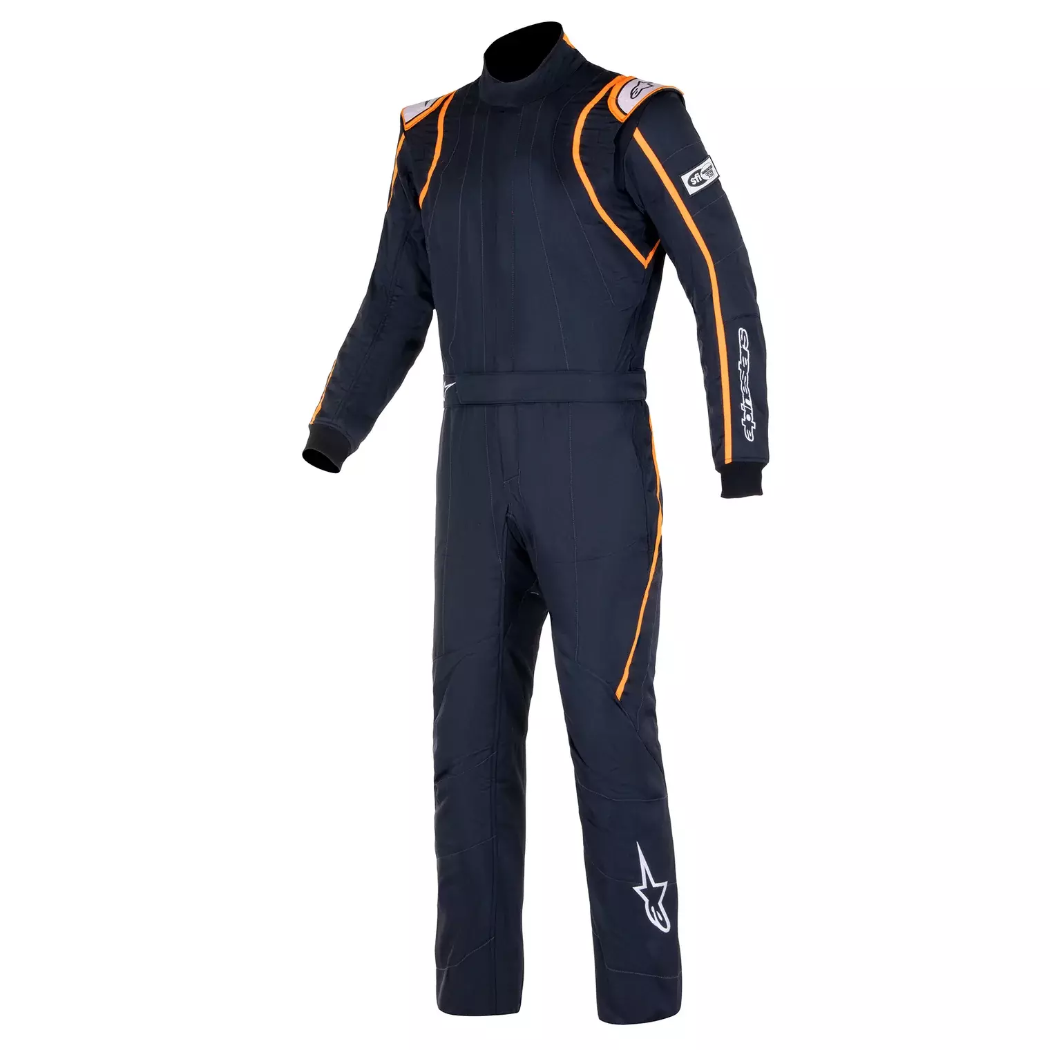 Driving Suit - GP Race V2 - 1-Piece - FIA Approved - Multi-Layer - Aramid - Black / Orange - Size 60 - X-Large - Each
