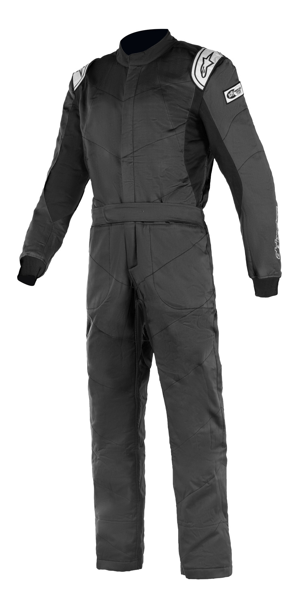 Driving Suit - Knoxville V2 - 1-Piece - SFI 3.2A/5 - Boot-Cut - Triple Layer - Fire Retardant Cotton - Black - Size 52 - Medium - Each