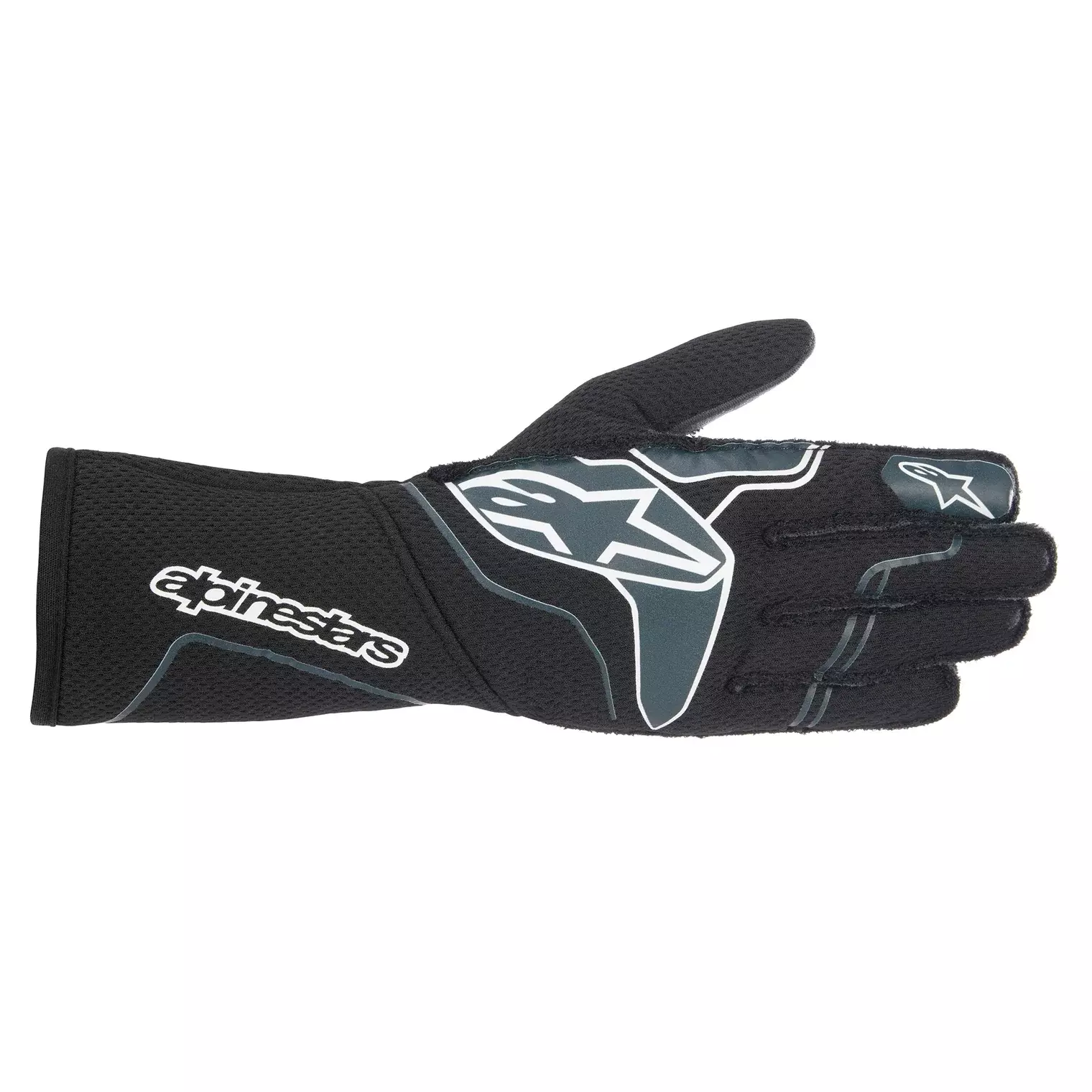 Alpinestars 3550323-104-L Driving Gloves, Tech 1-ZX, SFI 3.3/5, FIA Approved, 2 Layer, Fire Retardant Fabric, Elastic Cuff, Black / Gray, Large, Pair