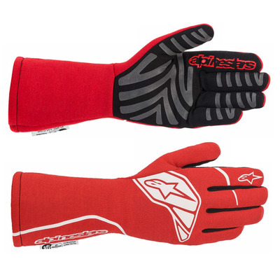 Driving Gloves - Tech-1 Start V3 - SFI 3.3/5 - FIA Approved - 2 Layer - Aramid / Silicone - Elastic Cuff - Red - Medium - Pair