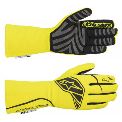 Alpinestars 3551623-55-2XL Driving Gloves, Tech-1 Start V3, SFI 3.3/5, FIA Approved, 2 Layer, Aramid / Silicone, Elastic Cuff, Fluorescent Yellow, 2X-Large, Pair