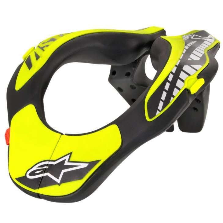 Alpinestars 6540118-155-O/S Neck Support, Moto, Plastic, Black / Yellow, Youth One Size Fits All, Each