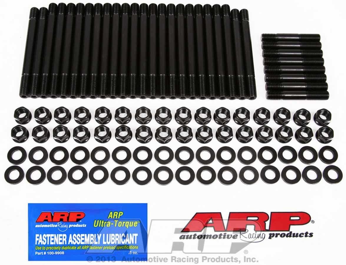 ARP 1354001 Cylinder Head Stud Kit, Hex Nuts, Chromoly, Bla