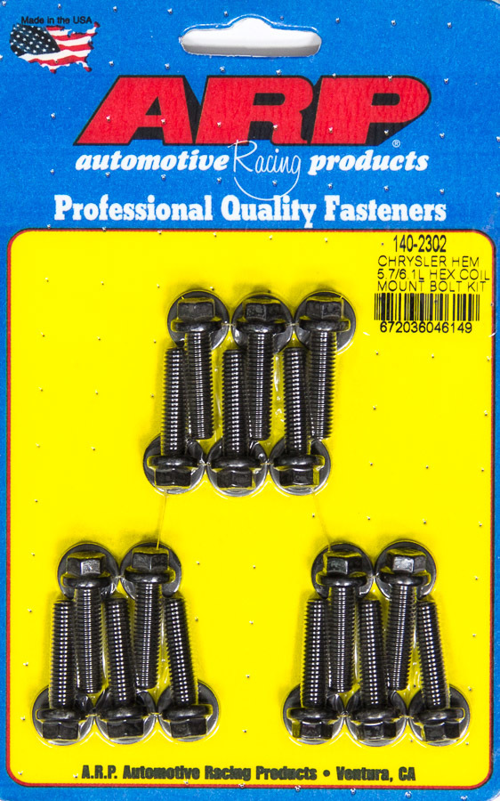 ARP 1402302 Coil Bracket Bolt Kit, Hex Head, Chromoly, Blac