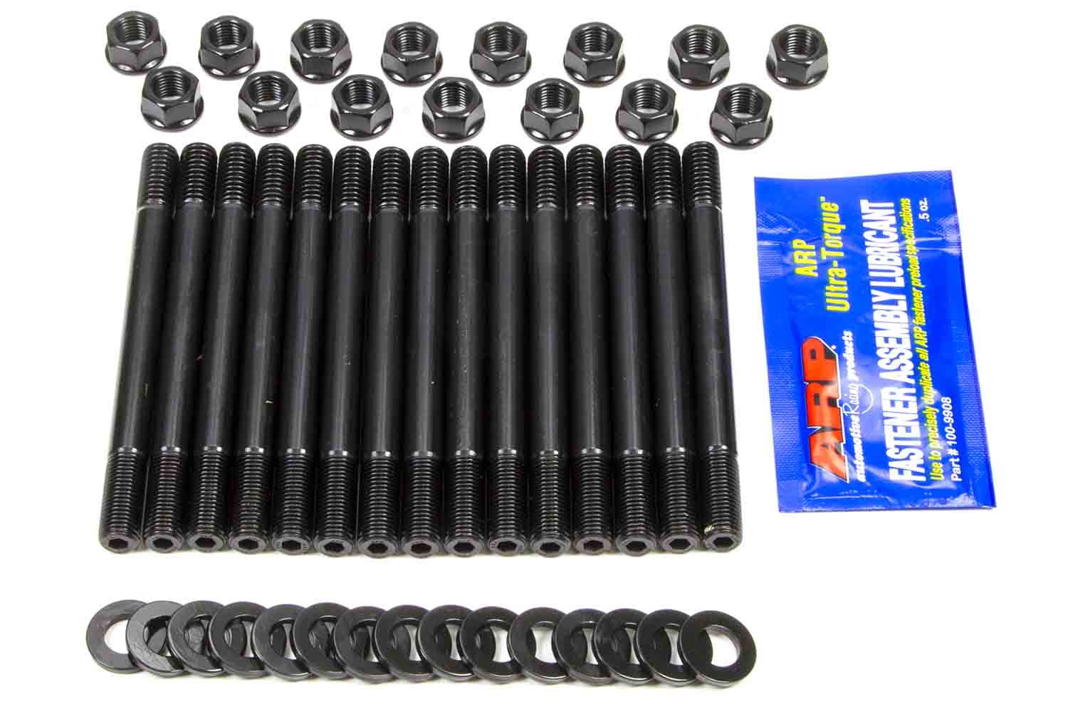 ARP 1424001 Cylinder Head Stud Kit, Hex Nuts, Chromoly, Bla