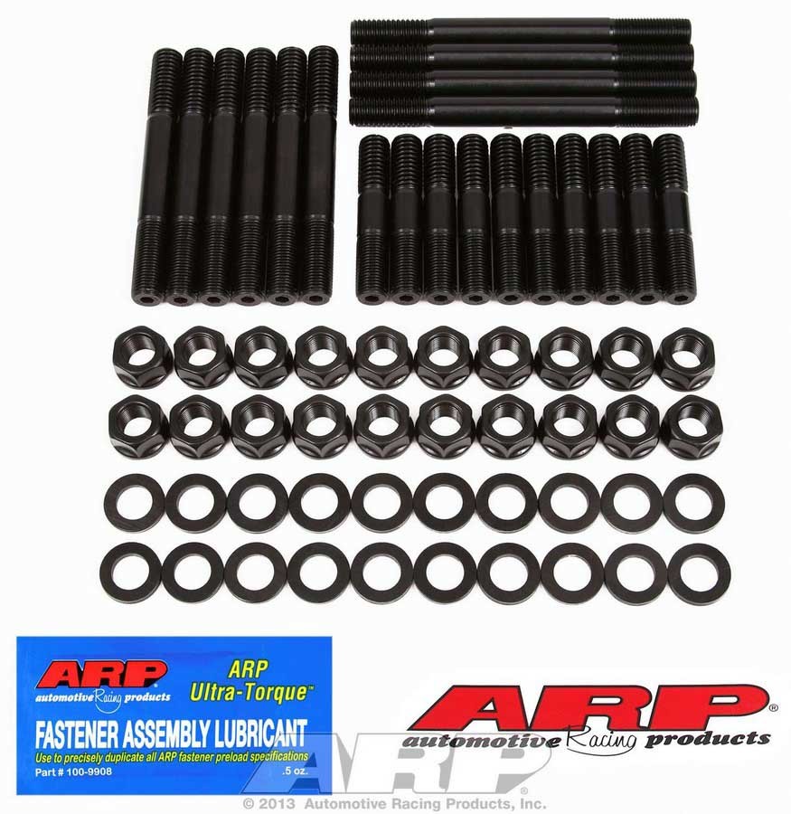 ARP 1444005 Cylinder Head Stud Kit, Hex Nuts, Chromoly, Bla