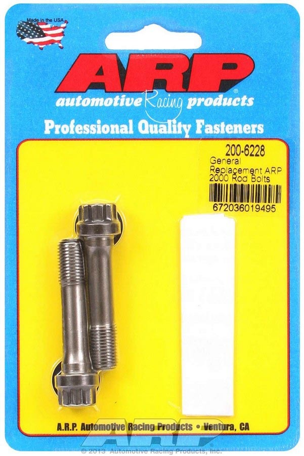 ARP 200-6228 - Connecting Rod Bolt Kit, Pro Series, 3/8 in Bolt, 1.750 in Long, ARP2000, Universal Steel Rods, Pair