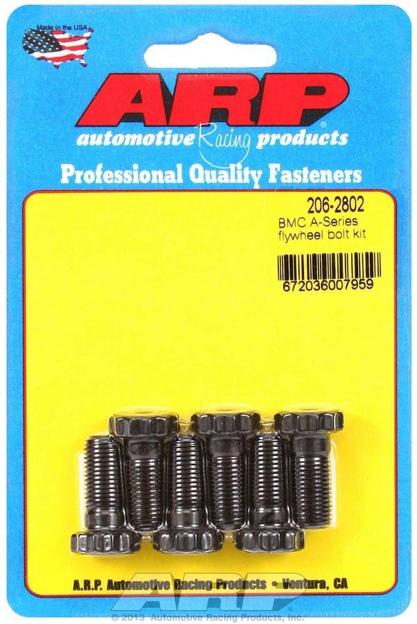 ARP 206-2802 - Flywheel Bolt Kit, Pro Series, 3/8-24 in Thread, 0.900 in Long, 12 Point Head, Chromoly, Black Oxide, BMW 4-Cylinder, Set of 6