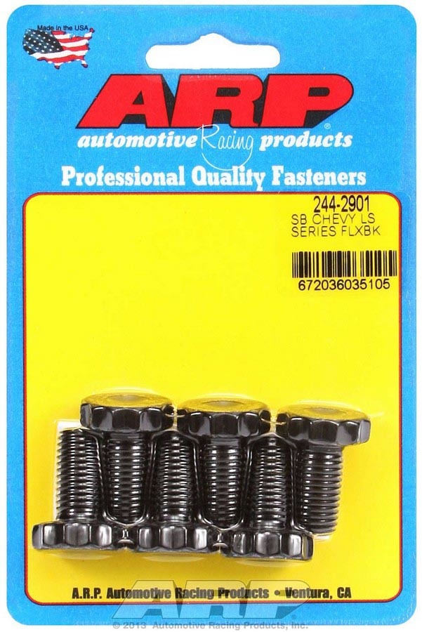 ARP 244-2901 - Flexplate Bolt Kit, Pro Series, 11 mm x 1.50 Thread, 0.880 in Long, 12 Point Head, Chromoly, Black Oxide, GM LS-Series, Set of 6