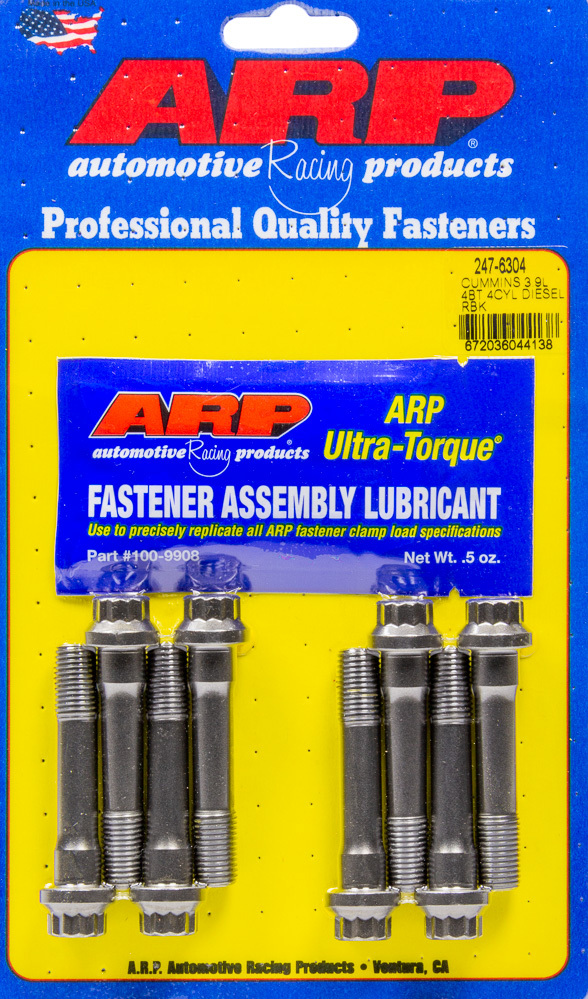 ARP 247-6304 Connecting Rod Bolt Kit, Pro Series, Chromoly, 3.9 L, 4-Cylinder, Cummins Diesel, Set of 8