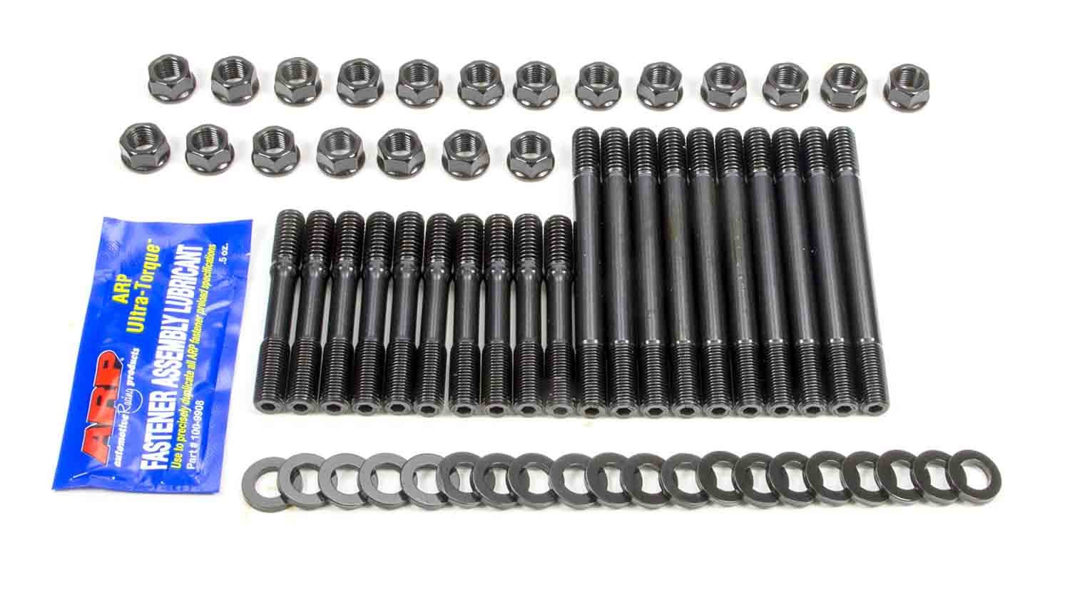ARP 2544401 Cylinder Head Stud Kit, Hex Nuts, Chromoly, Bla
