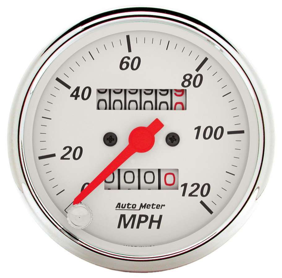 AutoMeter 1396 Speedometer, Arctic White, 120 MPH, Mechanica