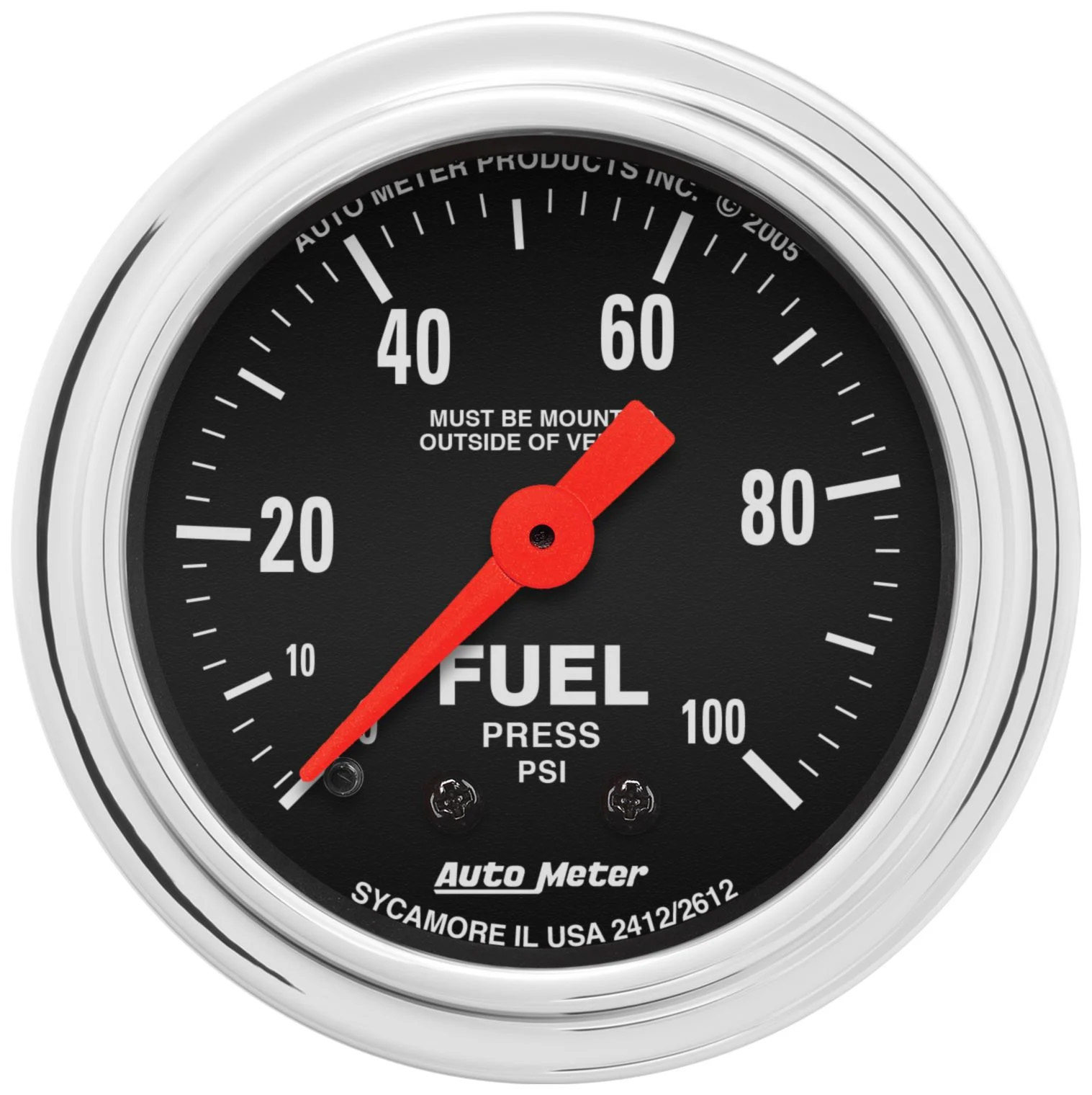 AutoMeter Gauge Fuel Pressure 2-1/16in. 100PSI Mechanical Traditional Chrome thumbnail 8