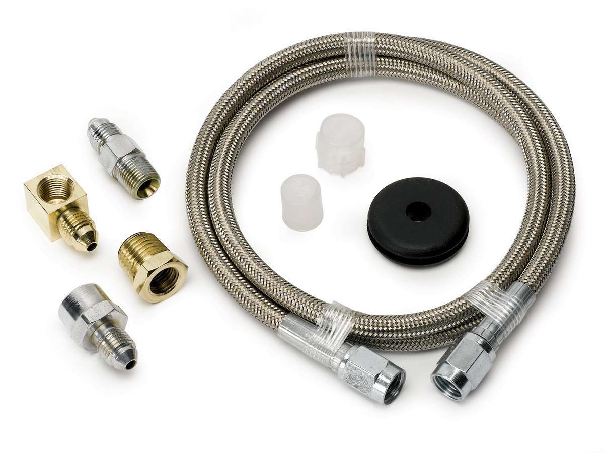 Auto Meter 3234 - Gauge Line Kit, 3 AN, 3 ft, 3 AN Female to 3 AN Female, Fittings Included, Braided Stainless, Mechanical Pressure Gauges, Kit