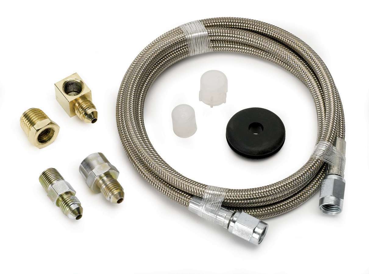 Auto Meter 3235 - Gauge Line Kit, 3 AN, 4 ft, 3 AN Female to 3 AN Female, Fittings Included, Braided Stainless, Mechanical Pressure Gauges, Kit