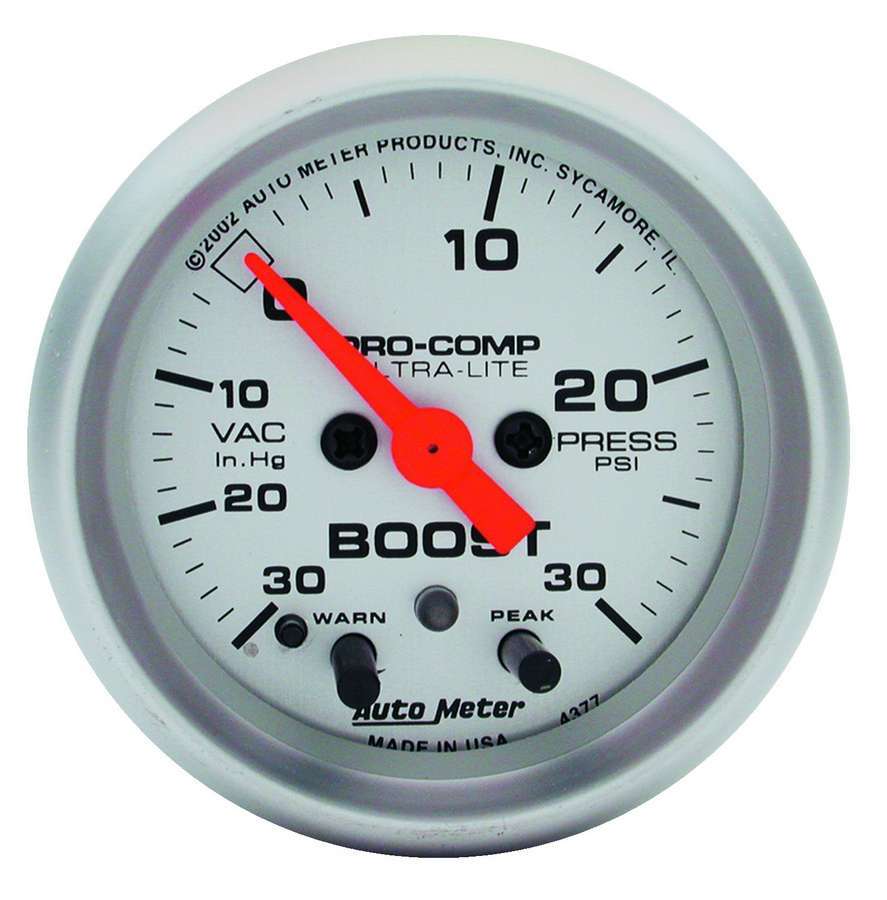 Autometer Ultra-Lite 52mm 15 PSI Electronic Boost Gauge w/ Peak & Warn thumbnail 8