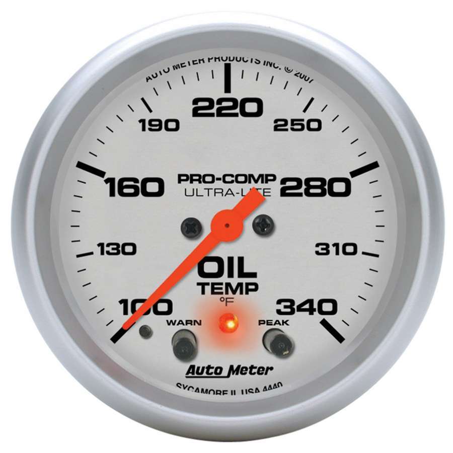 Autometer Ultra-Lite 2-5/8in. / 100-340 Degree F (Stepper Motor) Oil Temperature Gauge thumbnail 8